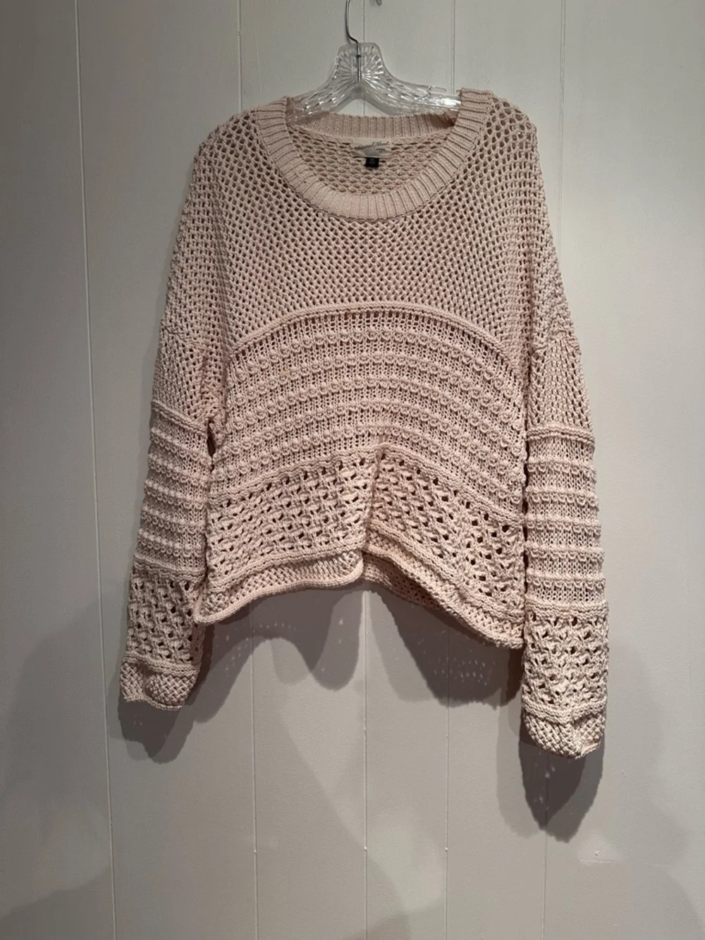 Universal Thread Cream Open Knit Sweater XXL Boho Cotton Crochet